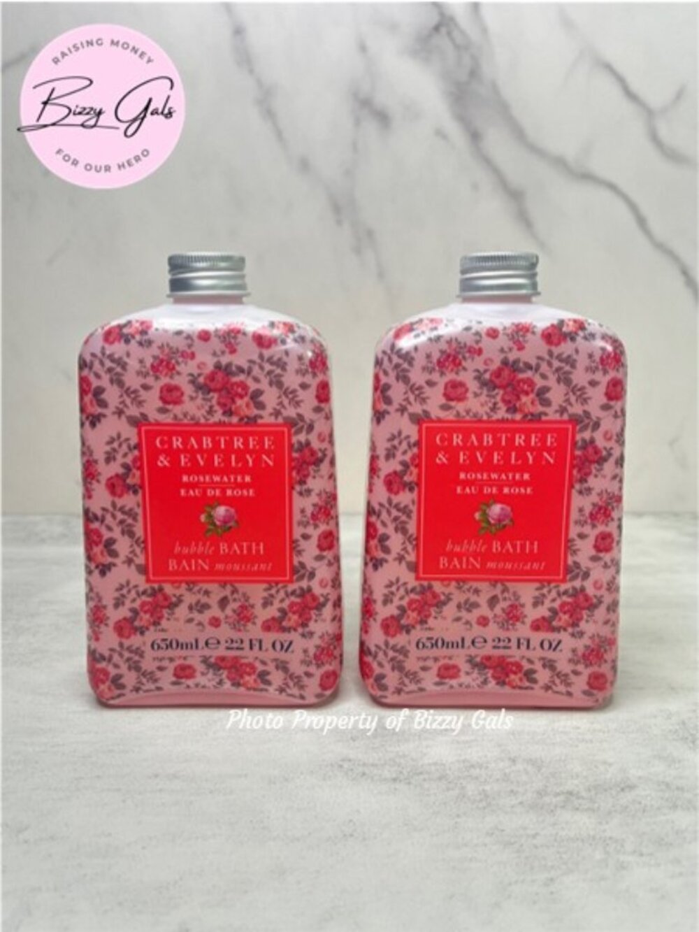 2PK Crabtree & Evelyn Rosewater Bubble Bath